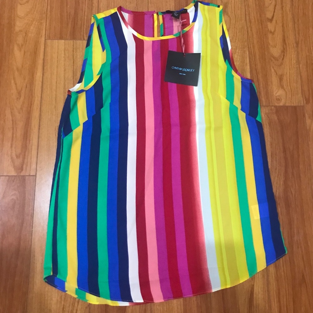 Cynthia Rowley Rainbow Blouse. Size Small